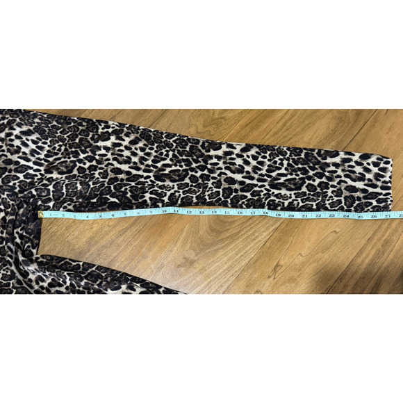 Alice + Olivia Connley Fitted Slim Pants in Brown Animal Print Pants Size 0 - Picture 11 of 12